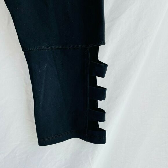 Glyder Leggings Cropped Cut Out Ninja Workout Black Gym Wear Size Small - Picture 5 of 9